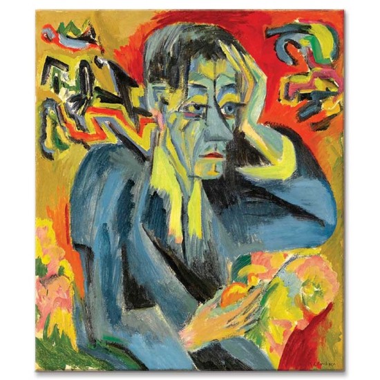 Ernst Ludwig Kirchner - Portrait of the poet Leonhard Frank, 1917