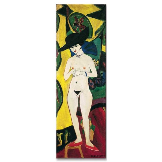 Ernst Ludwig Kirchner - Standing Nude with Hat, 1910