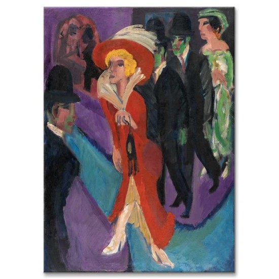 Ernst Ludwig Kirchner - Street with Red Streetwalker-1914