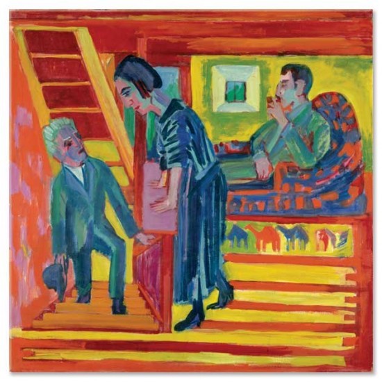 Ernst Ludwig Kirchner - The Visit–Couple and Newcomer, 1922