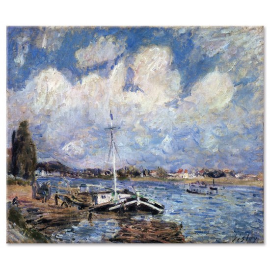 סירות על הסיין - Alfred Sisley