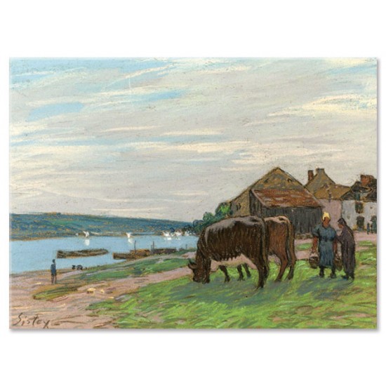 פרות במרעה - Alfred Sisley