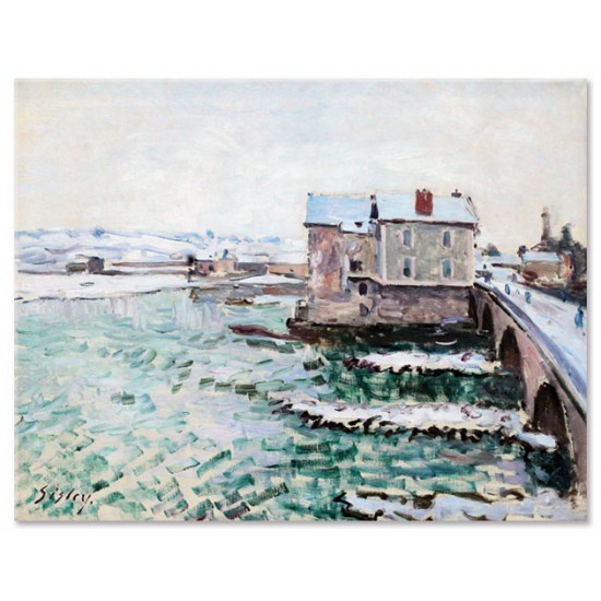 הגשר במורה סור לואן וטחנות הקמח - Alfred Sisley