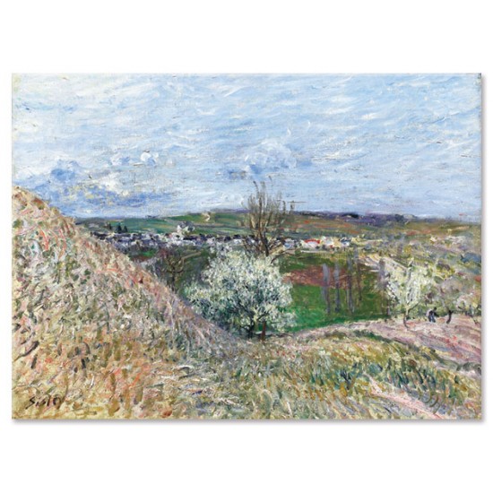 הגבעות בסנט ממס באביב - Alfred Sisley