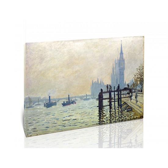 נהר התמזה, ווסטמיניסטר ברקע - Claude Monet