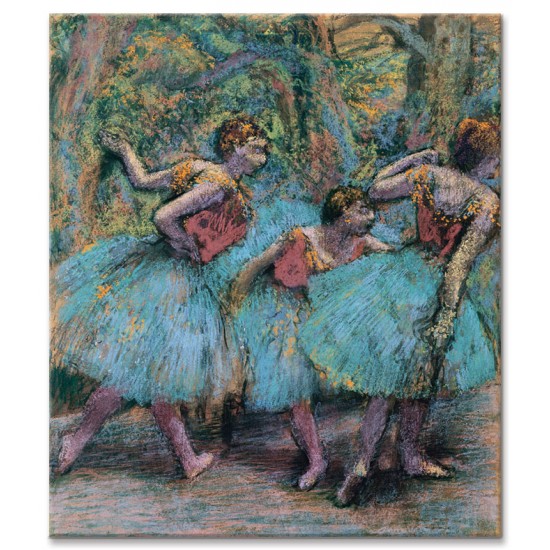 שלוש רקדניות - חצאיות כחולות, מחוכים אדומים - Edgar Degas