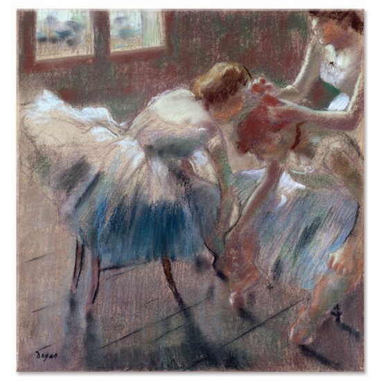 שלוש רקדניות מתכוננות לשיעור - Edgar Degas