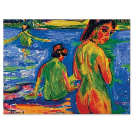 Ernst Ludwig Kirchner - Girl Bathing in the Lake, Moritzburg, 1909