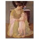 אישה וילד עם צעיף ורוד - Mary Cassatt
