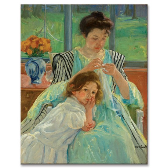 אם צעירה תופרת - Mary Cassatt