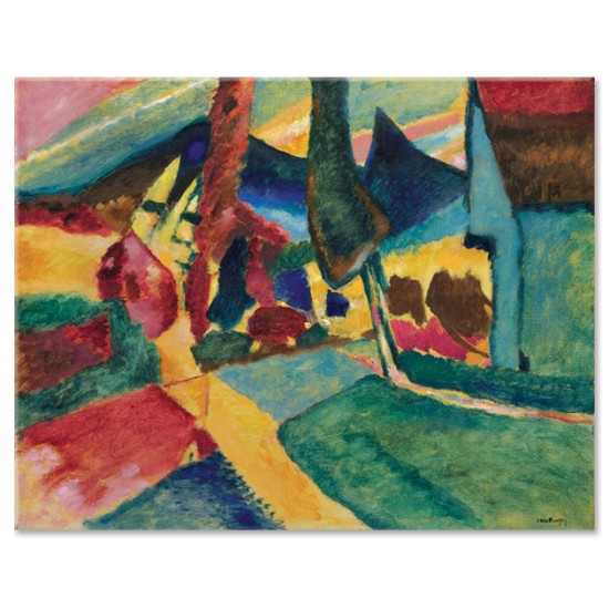 נוף עם שני ברושים - Wassily Kandinsky