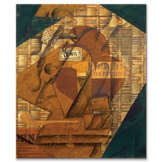 בקבוק רום ועיתון - Juan Gris