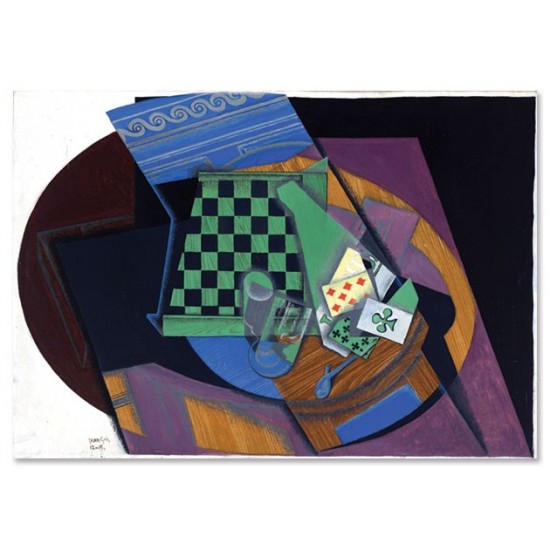 לוח דמקה וקלפים - Juan Gris