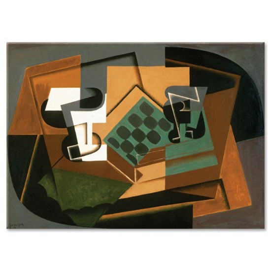 לוח שחמט, כוס וכלי - Juan Gris