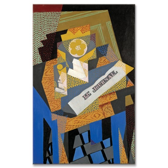 עיתון וקערת פירות - Juan Gris