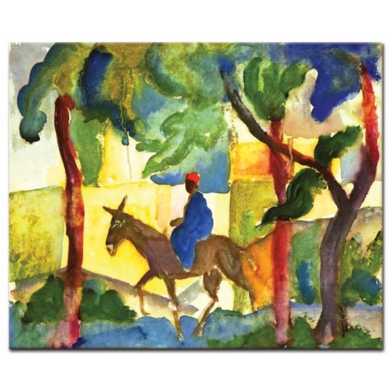 רוכב וחמורו - August Macke