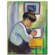 אישה כותבת - August Macke