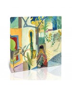 נערה צעירה עם סוס וחמור