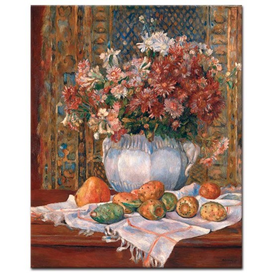 טבע דומם - פרחים וסברס - August Renoir