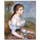 נערה צעירה עם חרציות - August Renoir