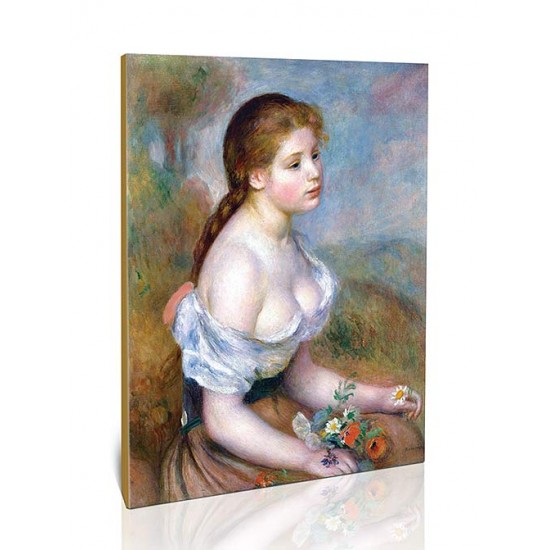נערה צעירה עם חרציות - August Renoir