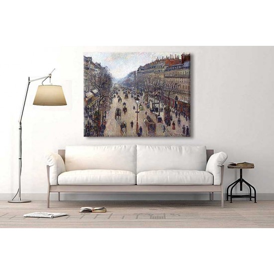 שדרת מונמרטר, בוקר מעונן - Camille Pissarro