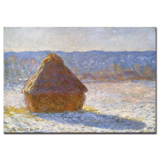 ערימת שחת בבוקר, אפקט שלג - Claude Monet