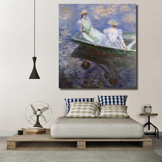 נשים צעירות בסירת משוטים - Claude Monet