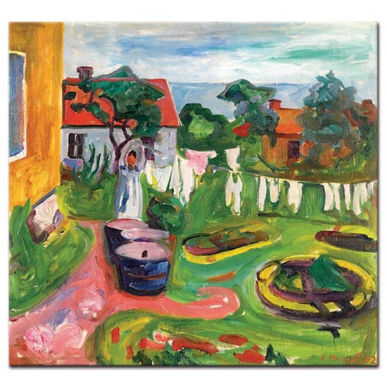 כביסה על החבל באסגרדסטרנד - Edvard Munch