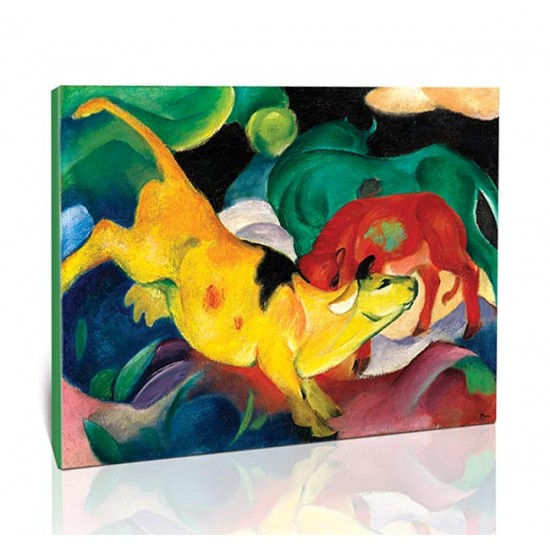 פרות - אדומה צהובה וירוקה - Franz Marc