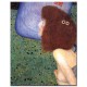 בחורה עם רעלה כחולה - Gustav Klimt