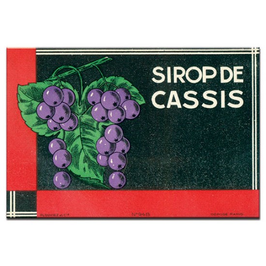 Sirop de Cassis, lables