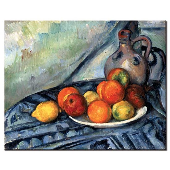 פירות וקנקן על שולחן - Paul Cézanne