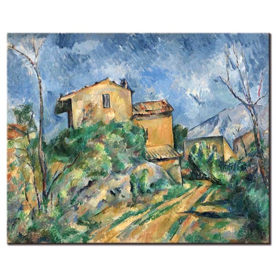 בית מריה ונוף של הטירה השחורה - Paul Cézanne
