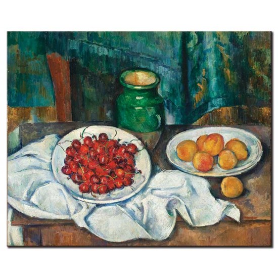 טבע דומם, דובדבנים ואפרסקים - Paul Cézanne