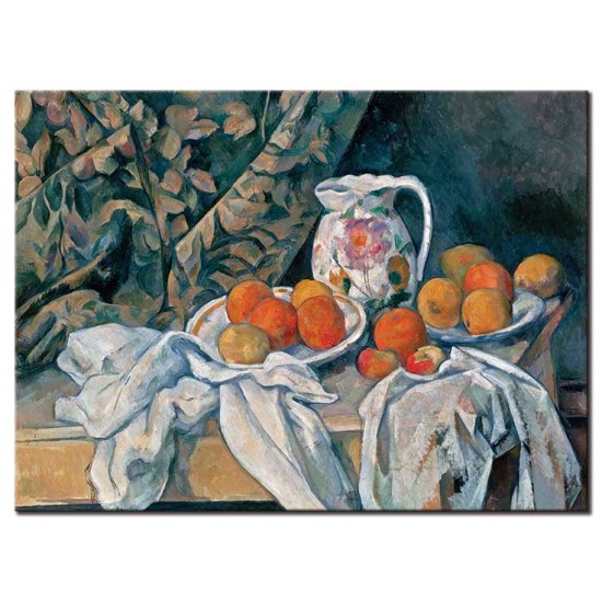 טבע דומם עם וילון - Paul Cézanne