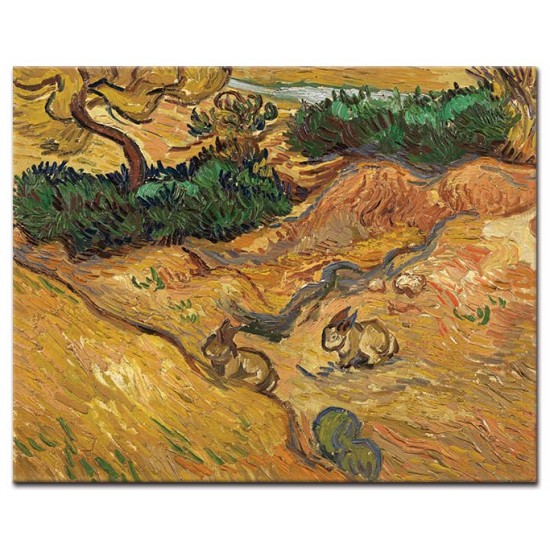 נוף ושני ארנבים - Vincent van Gogh